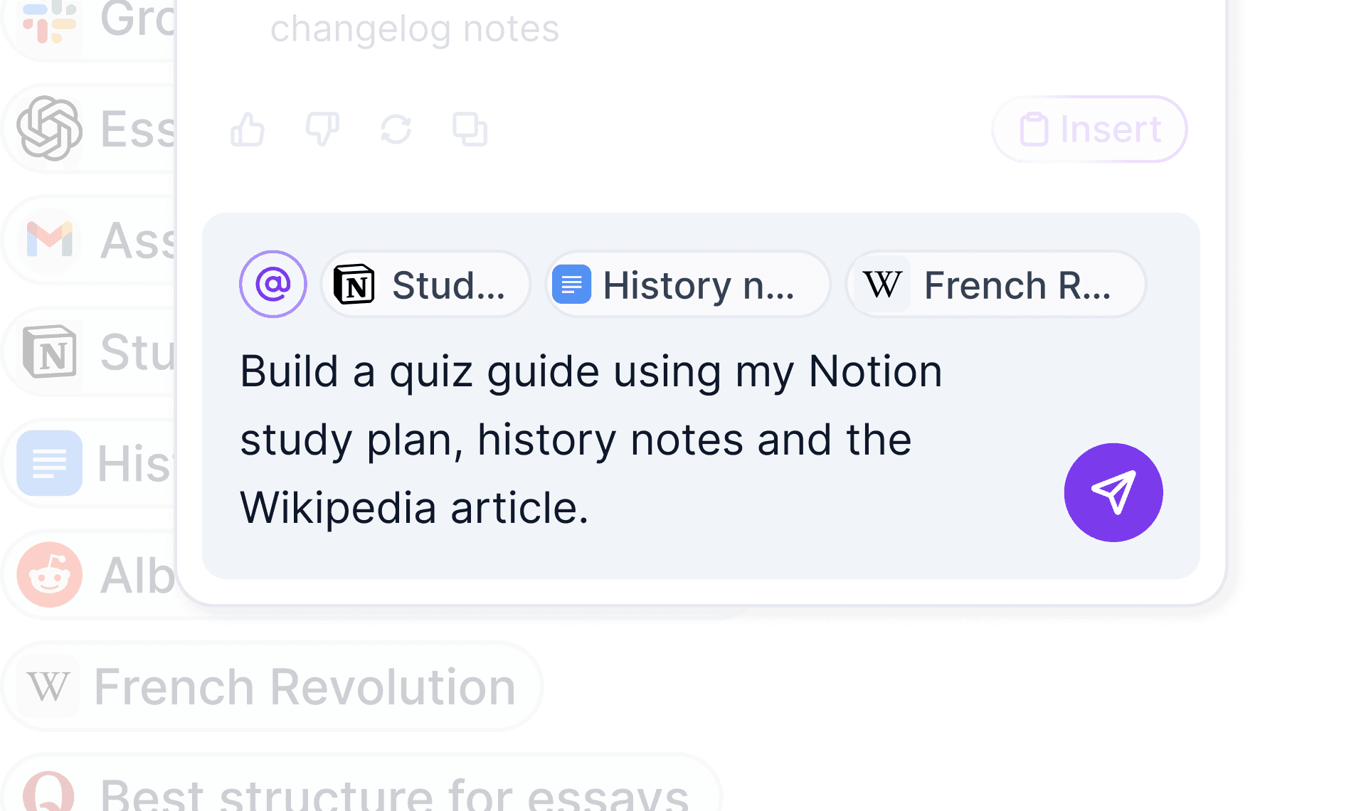 Ventrilo generating a study guide from class materials